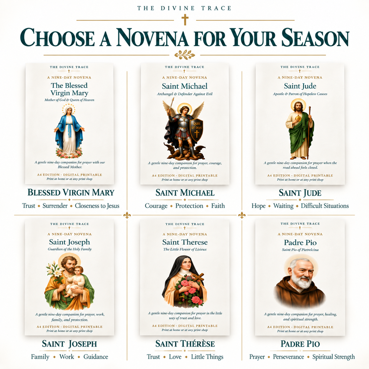 6 Catholic Saints Novenas Prayer Guide Bundle - Image 3