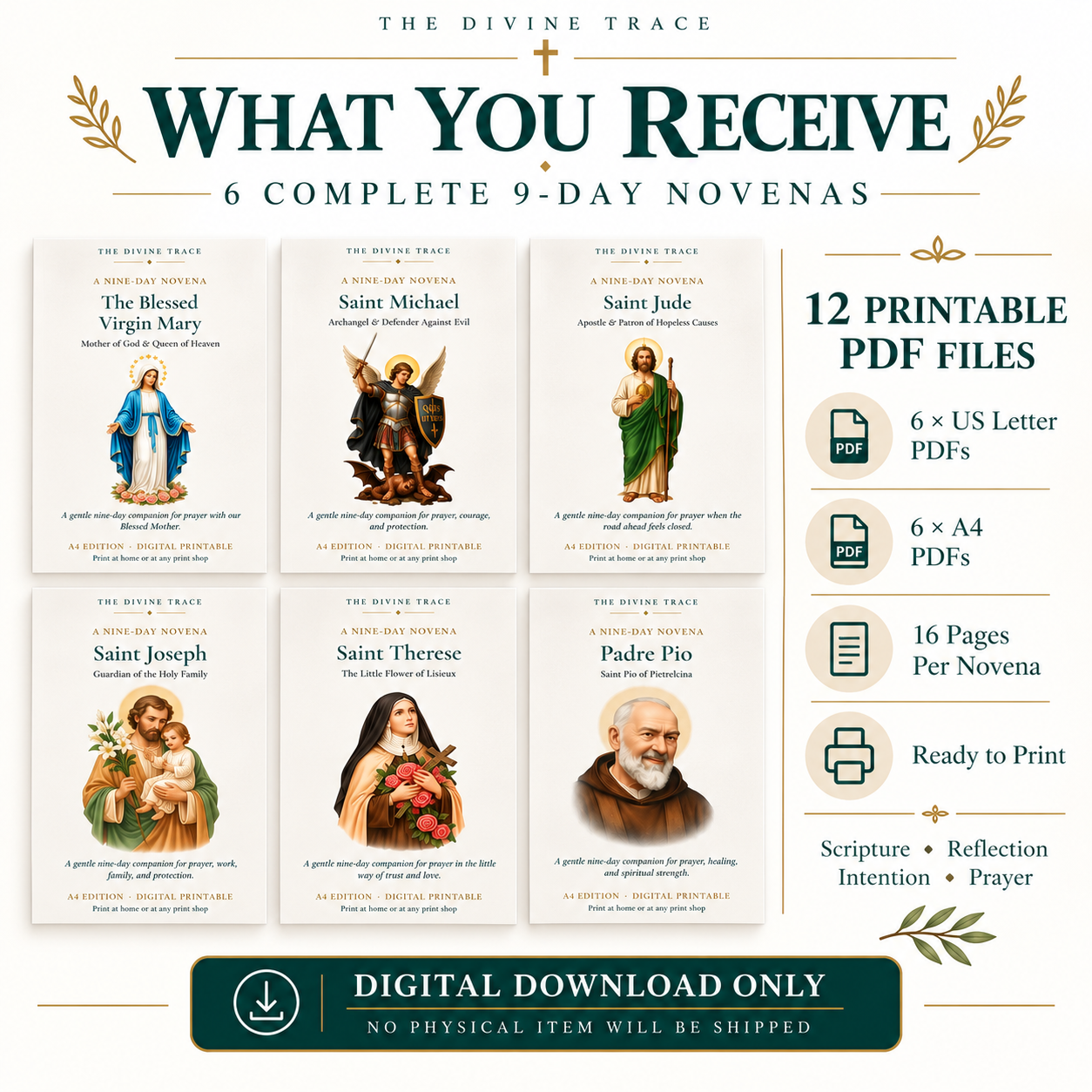 6 Catholic Saints Novenas Prayer Guide Bundle - Image 2