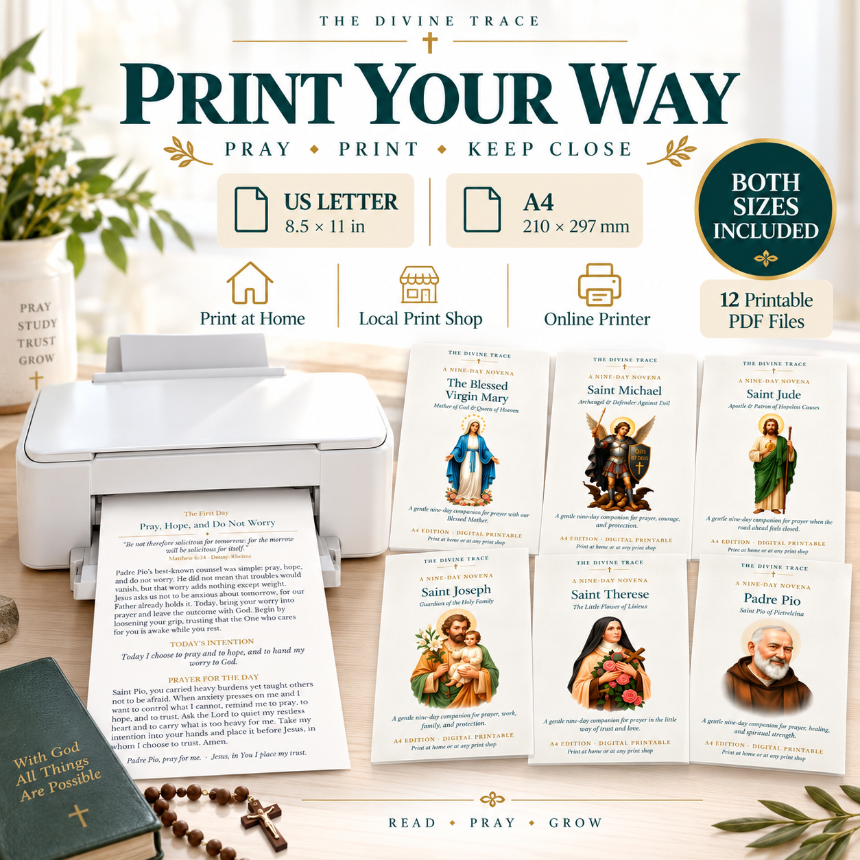 6 Catholic Saints Novenas Prayer Guide Bundle - Image 8