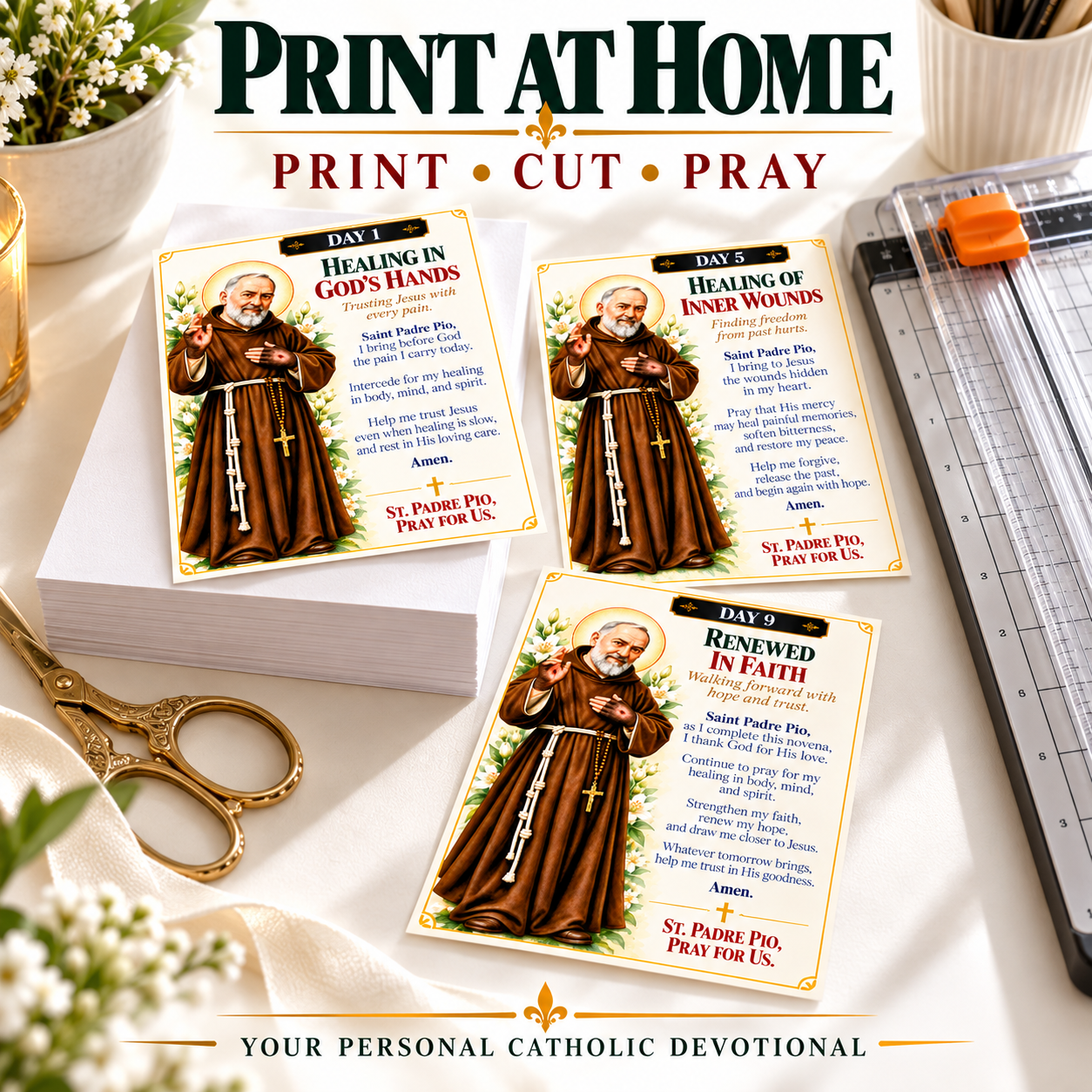 print, cut, pray padre pio cards print, cut, pray padre pio cards