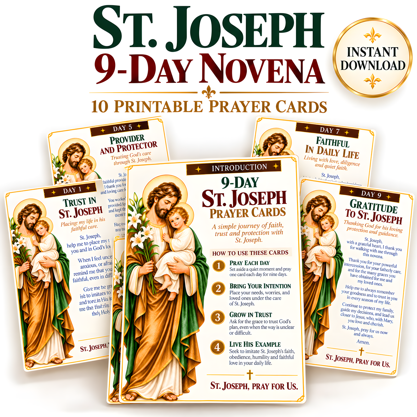 st. joseph novena prayer cards